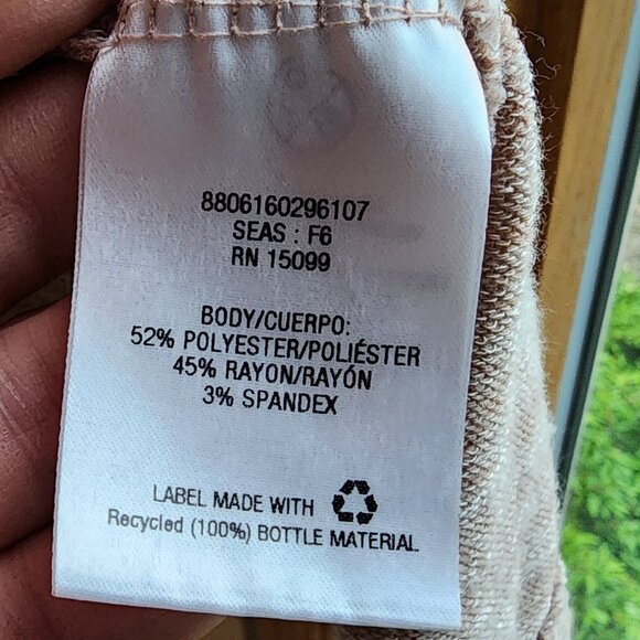 Tan Scoop Neck Angled Jersey Size Large - Picture 11 of 16